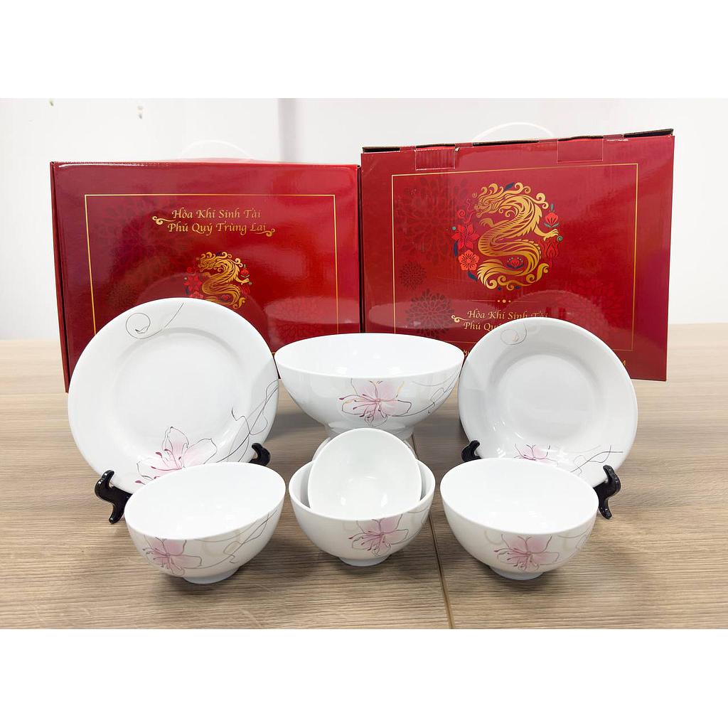 Bộ Set sứ hoa 8 món